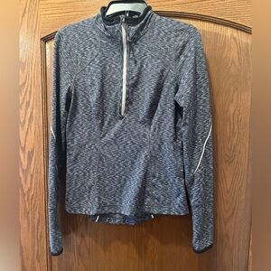 Zella Marled Grey Quarter Zip Long Sleeve Athletic Pullover‎ Top Women's M